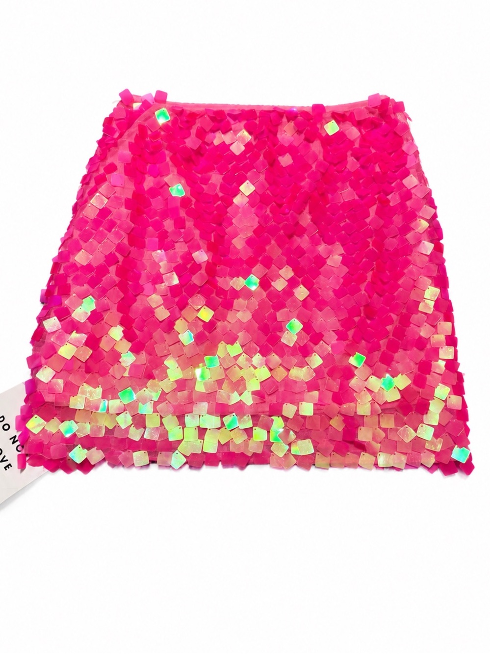 Iridescent Hot Pink Sequin Mini Skirt - Women's Party Skirt